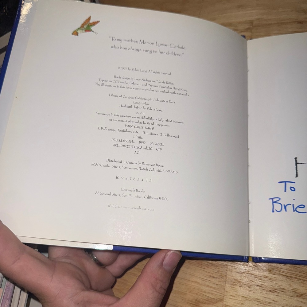 Hush Little Baby Signed Childrens Book by Sylvia Long Illustrated Hardcover - Picture 3 of 3